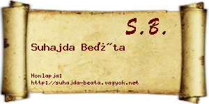 Suhajda Beáta névjegykártya